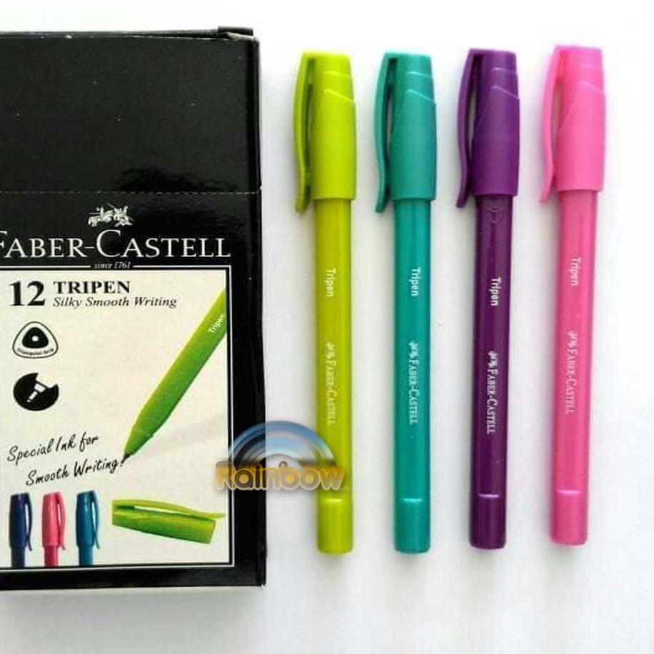 

✮✮ [ 1 PACK ISI 12 ] Pulpen Tripen Faber Castell Ballpoint Bolpen TINTA Hitam 0.7 mm PENA TRIPEN