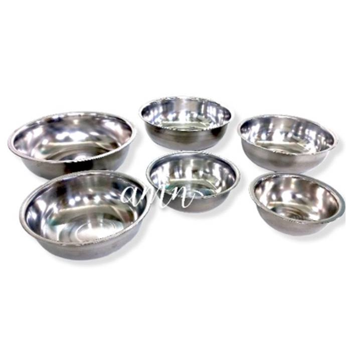 Baskom Mangkok mangkuk koboan Stainless Serbaguna 14cm - 26cm
