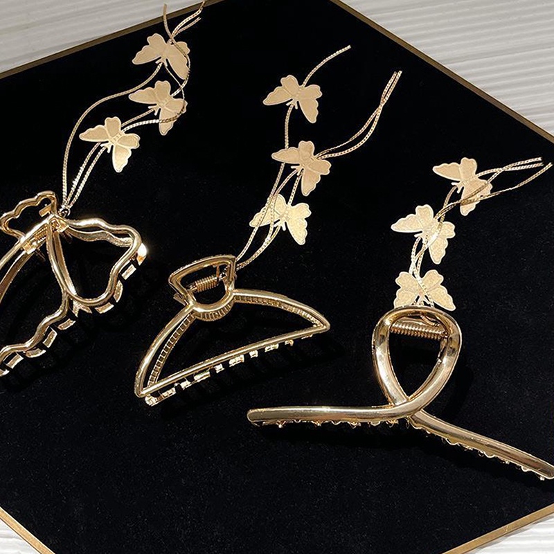 Produk Baru Modis Berongga Kupu-Kupu Rumbai Hiu Klip Bulang Sederhana Korea Fashion Jepit Aksesoris Rambut Untuk Wanita