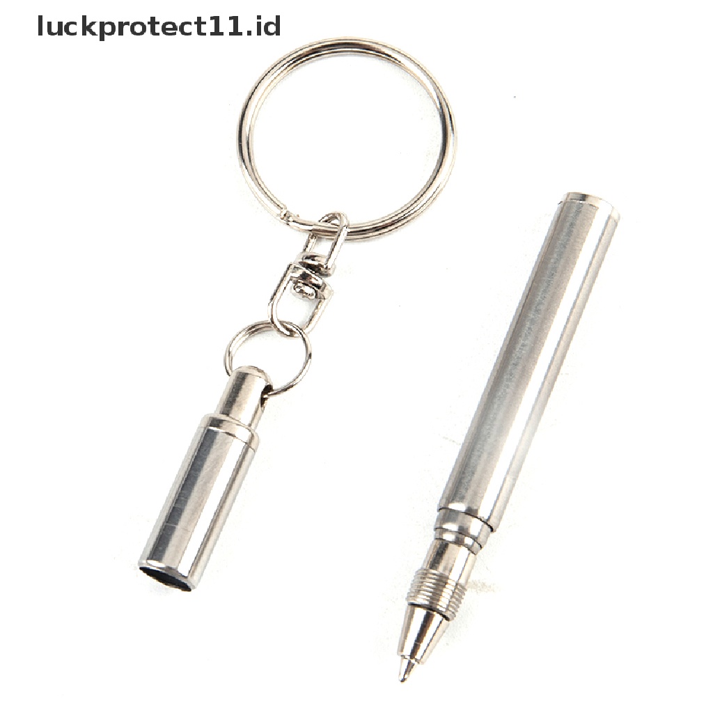 /Fashion Hot//// Alat Telescoping Portabel Pen Logam Kunci Ring Stainless Steel Gantungan Kunci Hadiah.