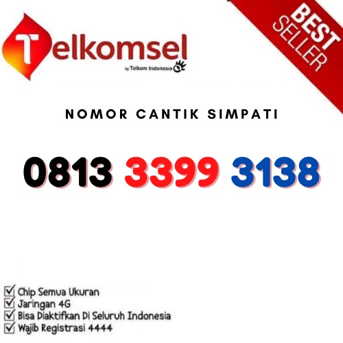 Nomor Cantik Telkomsel - Nomor Cantik Simpati - Nomer Cantik Telkomsel - Nomer Cantik Simpati 4G LTE Tripel 333 3399 Rapi