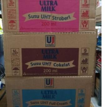 

Kekinian JNE JTR only dus 200ml susu ultra coklat fullcream stroberi strawberry ultramilk terter
