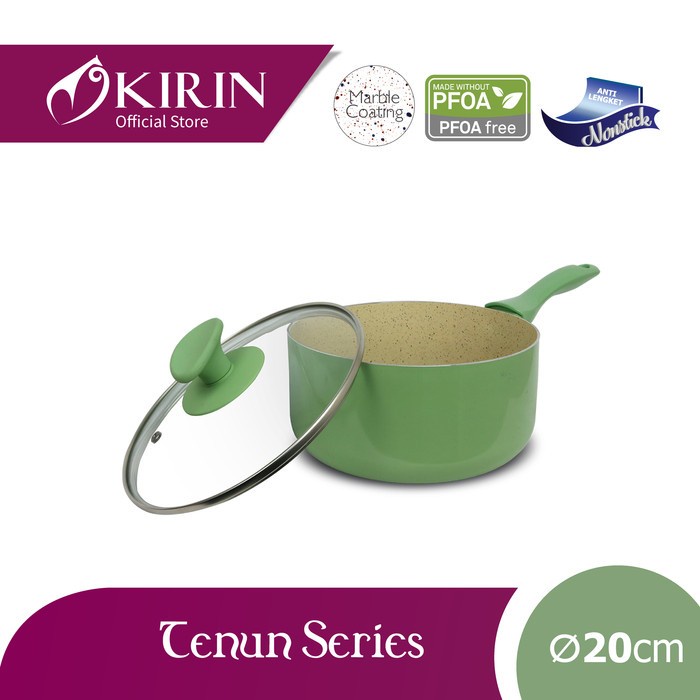 Kirin Saucepan Tenun 20Cm Green Teflon Marble #Original