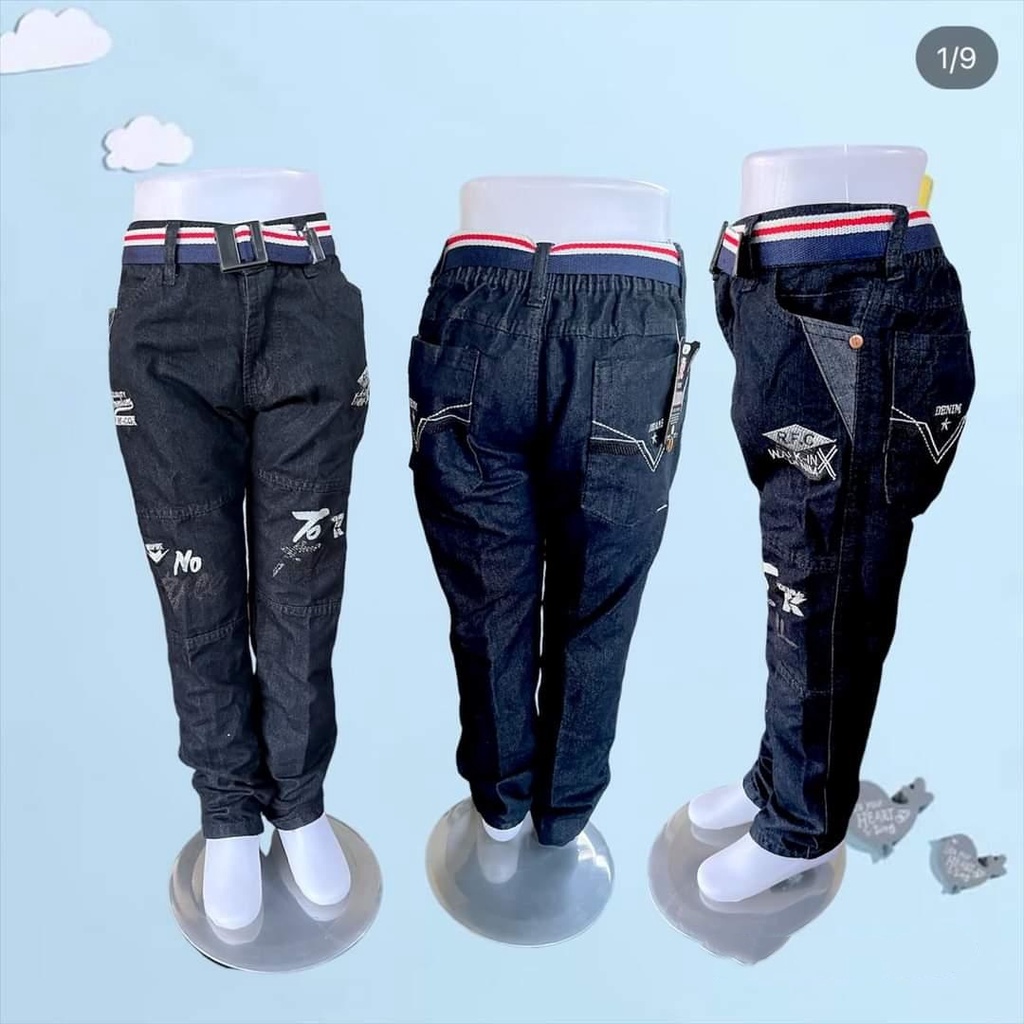 Celana jeans anak laki-laki bahan denim usia 3 sampai 12 tahun