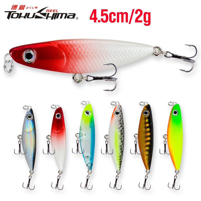 6warna Umpan Pancing 1PCS 4.5cm/2g Mini Ikan Kecil Lure Top Water Lure Mengambang 2treble Hook Buzz Bait Lure Untuk Ikan Kecil Bass