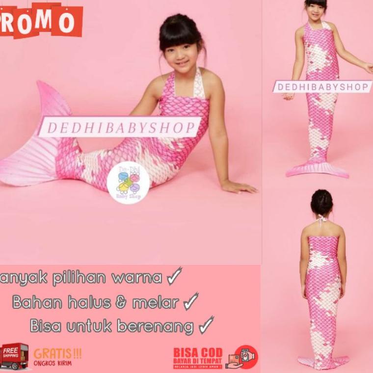 (F-V2V-✓) Baju Renang Putri Duyung Kostum Mermaid Anak Karakter Ariel Gift Hadiah Ulang Tahun Anak s