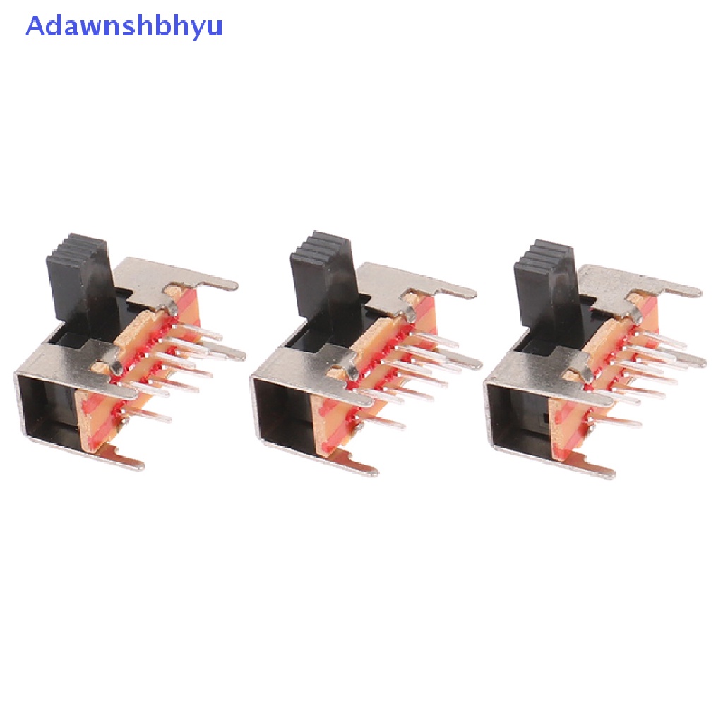 Adhyu 10Pcs Saklar Toggle sk23d05g6 Baris Ganda 3-gear 8-pin horizontal sliding switch ID