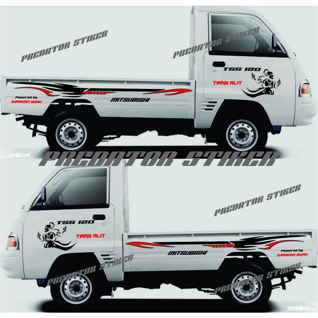 Stiker mobil pick up TSS 120 stiker list body side mobil pick up tss terbaru bisa custom nama