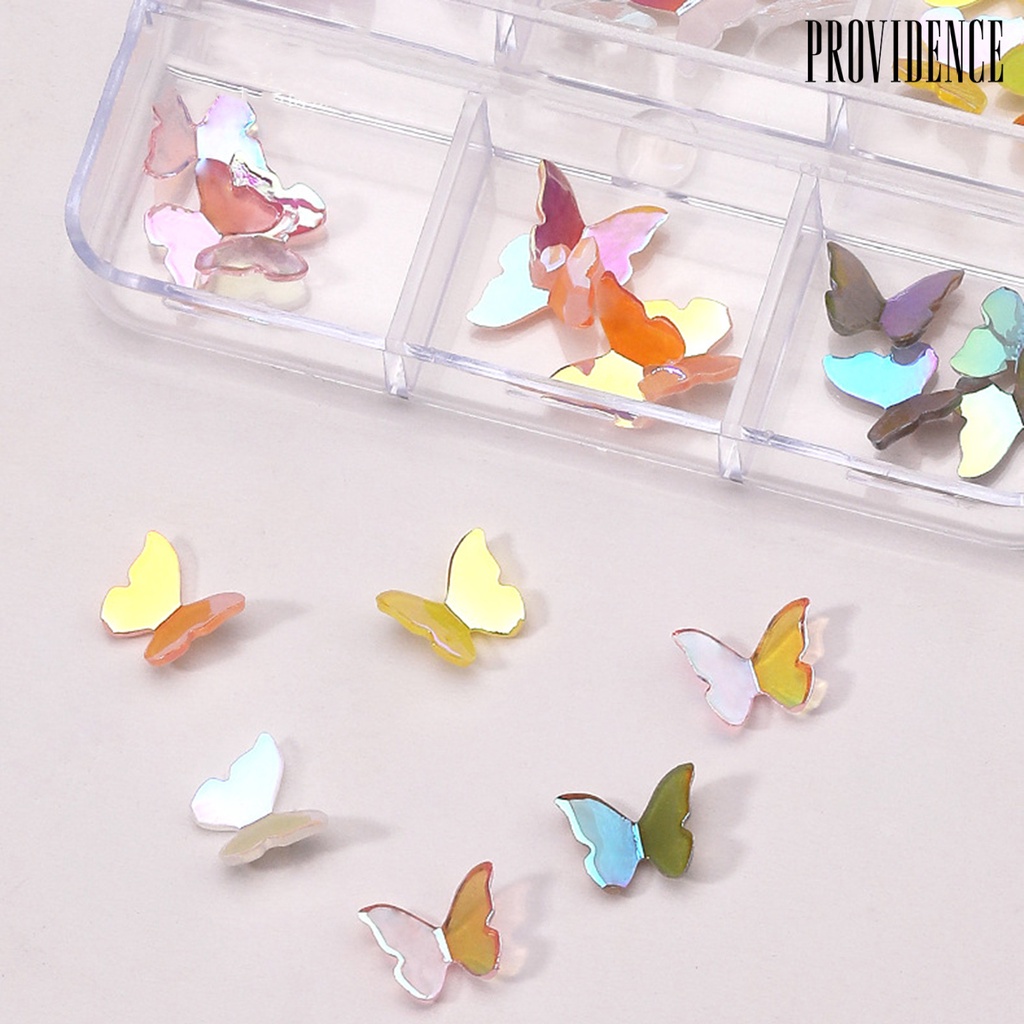 Providence 1kotak Dekorasi Kuku Bentuk Kreatif Berkilau Mempesona Efek Visual Tidak Luntur Warna Vibrant 6kisi Payet Berlian Imitasi Nail Art Decor Manicure Jewelry Perlengkapan Kuku