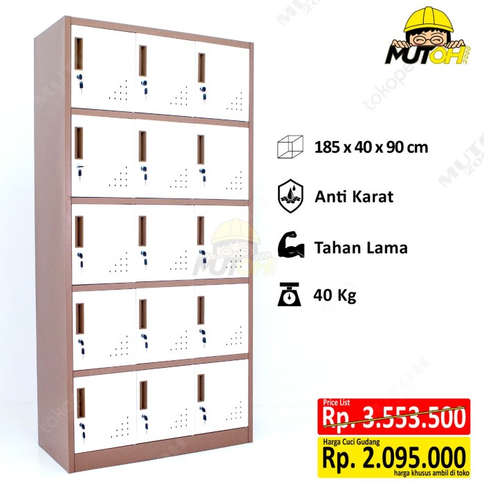 

TERUJI Loker besi Locker Besi 15 Pintu Code 2809
