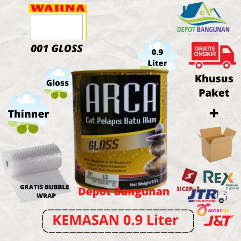 Cat Pelapis Batu Alam Cat Batu Alam ARCA 001 GLOSS 0.9 LTR PAKET