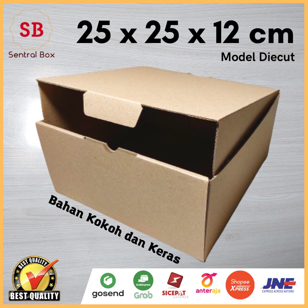 

( Min.order 5 pcs ) Kardus 25 x 25 x 12 cm...Die Cut ( pembelian di atas 10 pcs harga lebih murah)