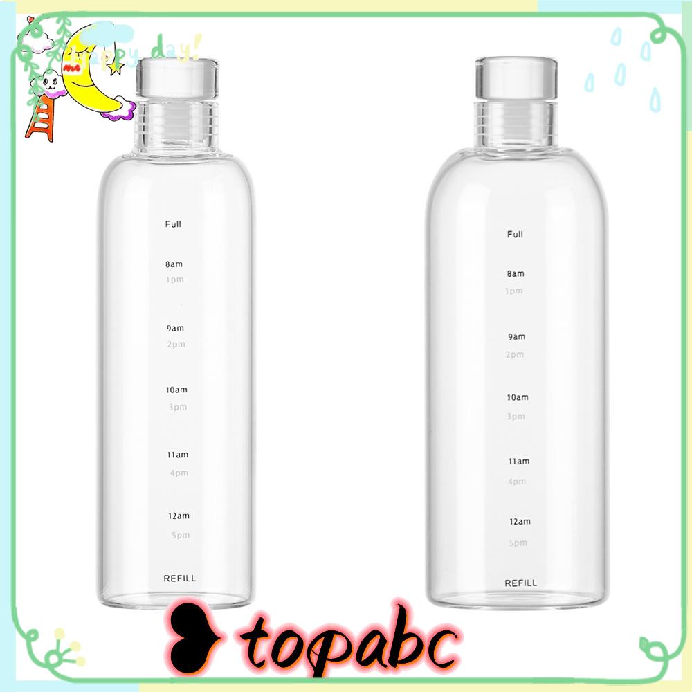 Top 500ML/750ML Botol Air Kaca Jus Susu Outdoor Fitness Transparan