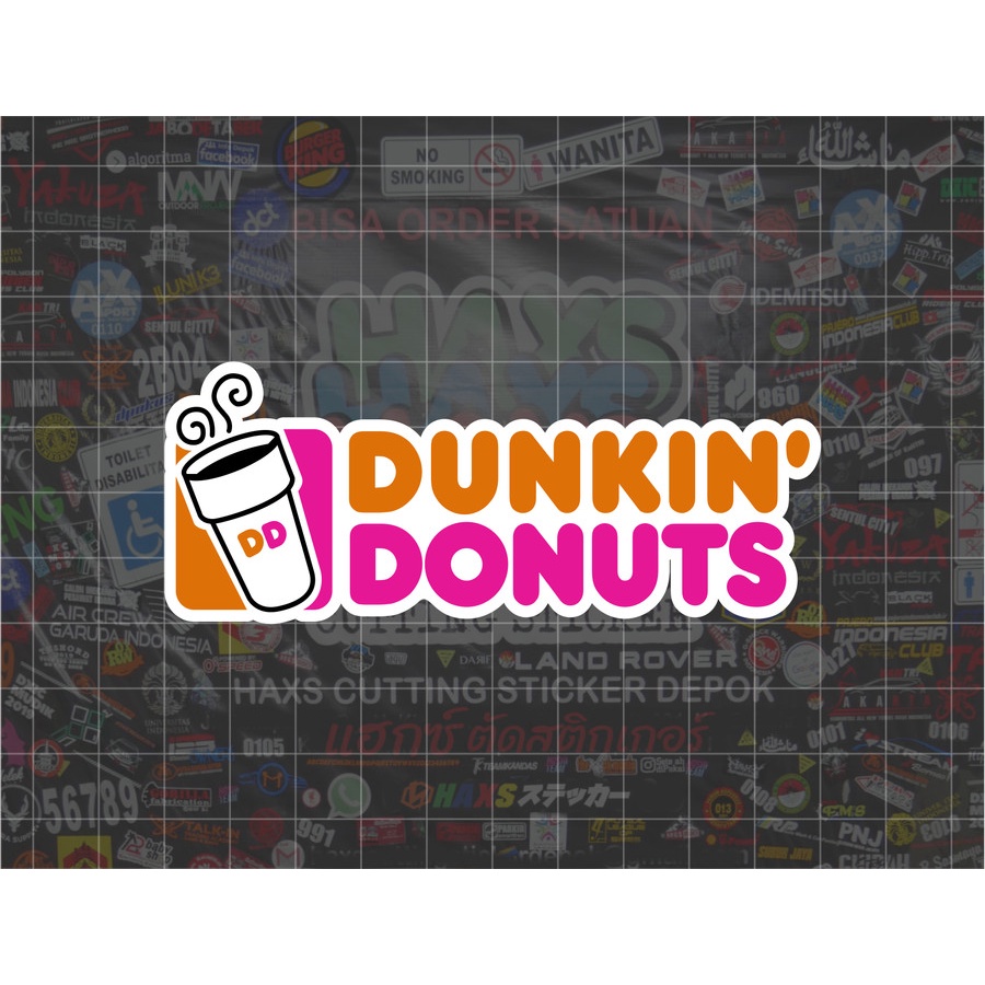 Cutting Sticker dunkin donut ukuran 10 cm untuk motor mobil
