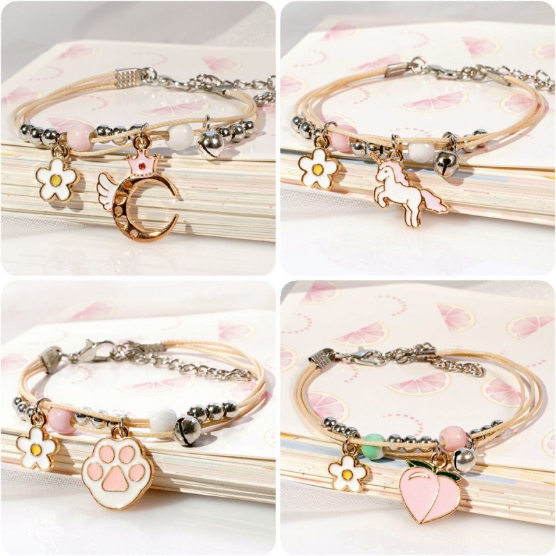 【COD】Gelang Couple Daisy Tali Kreatif Kartun Keramik Jalinan Teman Pasangan Hadiah Pelajar Gay Luce Korea Fashion Aksesoris-FA