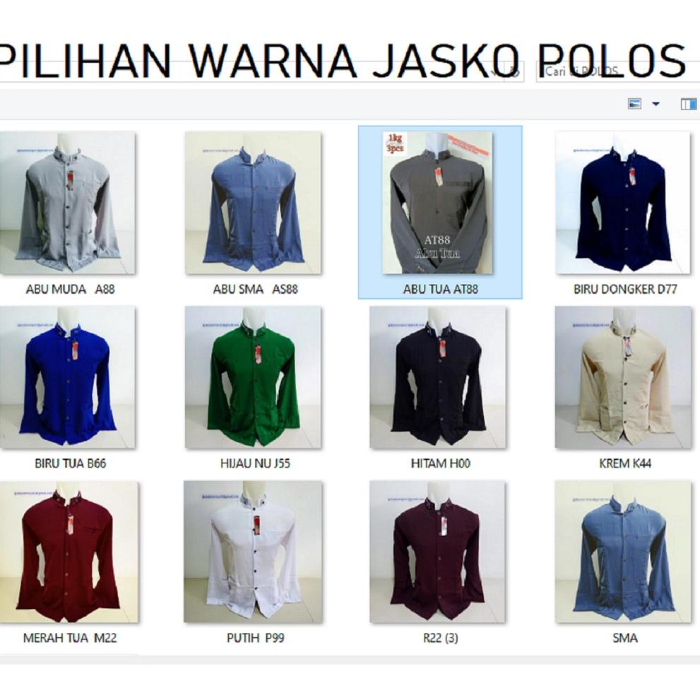 Jasko Polos  Jas Koko Pakaian Muslim Pria Bahan Hightwis Milenium Tebal Halus Hitam Putih Jasko Mura