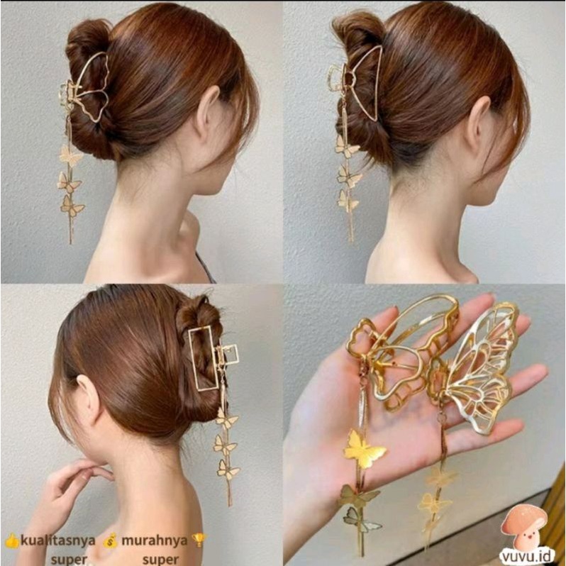 JEPIT RAMBUT KOREA WARNA GOLD BAHAN LOGAM CANTIK IKAT RAMBUT KOREA AKSESORIS RAMBUT