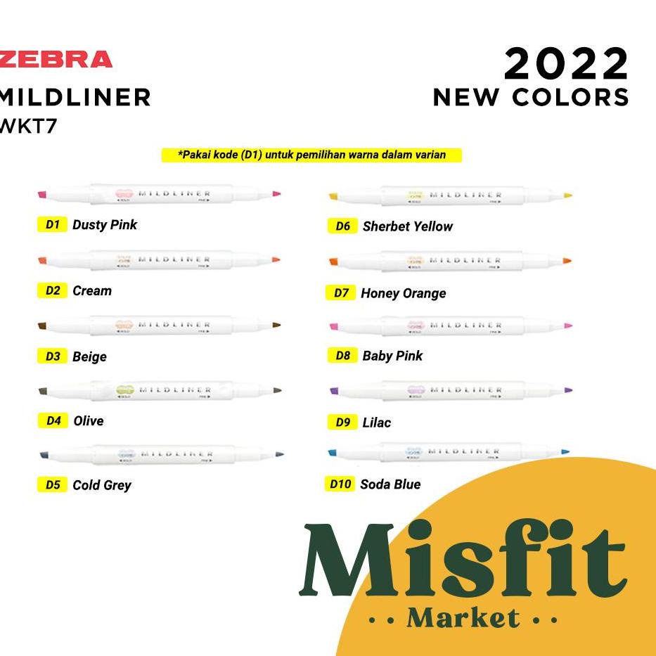

➚ Harga Termurah✪ ZEBRA MILDLINER WKT7 Double-Sided Highlighter - Fine / Bold Mild liner 56 ➚