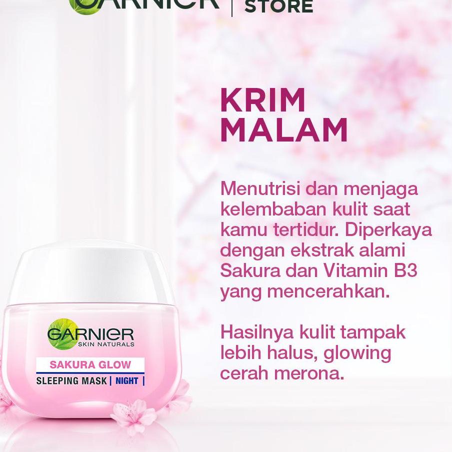 SNT157 Garnier Sakura Glow Kit Day &amp; Night Cream - Moisturizer Skincare Krim Siang Malam (Light complete) |