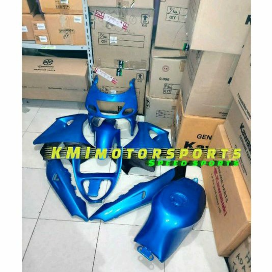bodi fairing fullset ninja rr old lama zx150 rr biru original