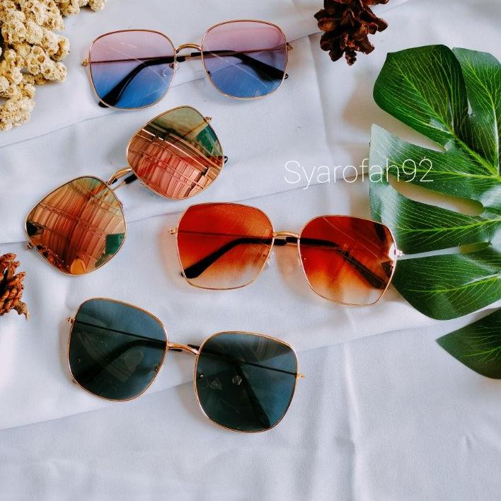 ⇳ Kacamata kotak Warna Besar Frame besi // kacamata Retro Vintage ➝