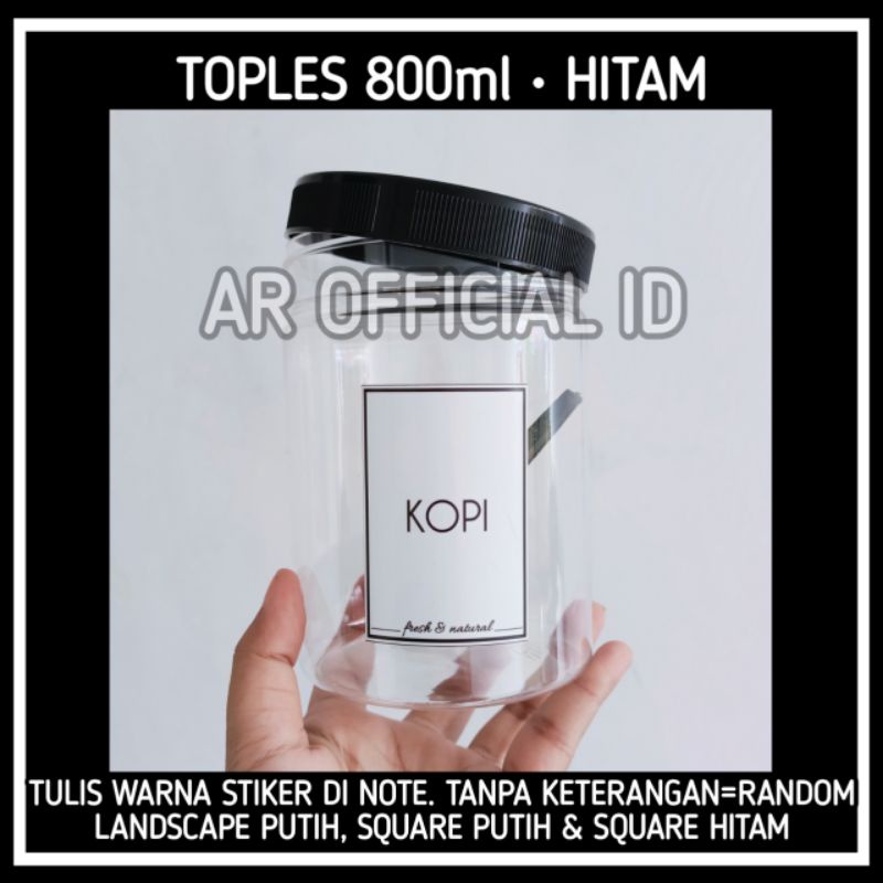 800ml HITAM • TOPLES BUMBU DAPUR FREE SENDOK &amp; STIKER