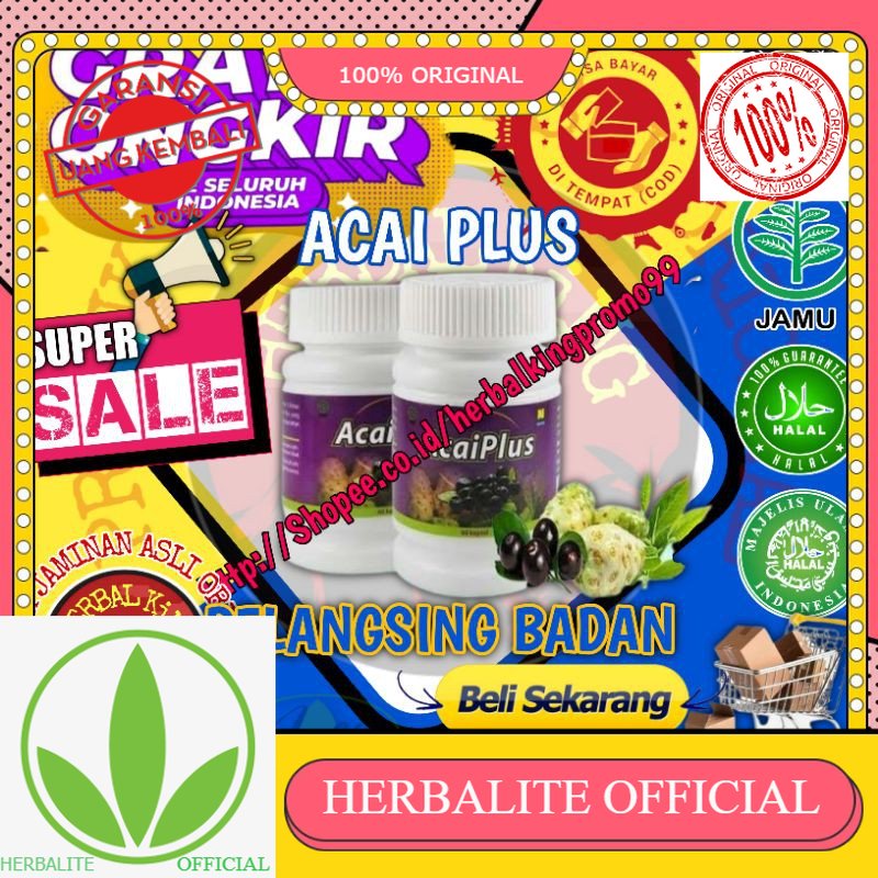 100% ORIGINAL ACAIPLUS ACAI PLUS NASA ASLI 100% ORIGINAL ACAIBERRY OBAT PELANSING BADAN PRIA WANITA 