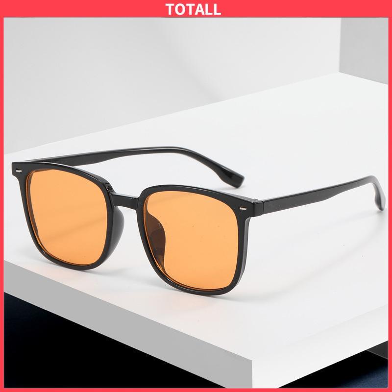 COD Kacamata Hitam Anti Radiasi Kacamata Korea Fashion Retro Bingkai Hitam Sunglasses Untuk Wanita/Pria-Totall