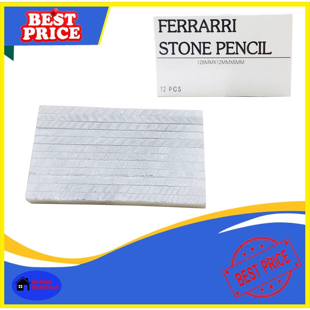 Kapur Besi Ferarri 125MMX12MMX5MM Kapur Besi Putih Stone Pencil