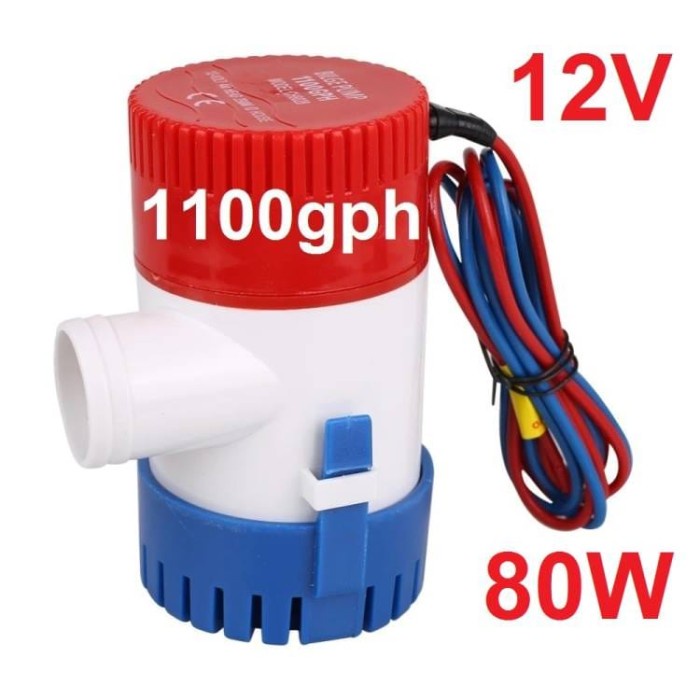 Pompa Air Celup Bilge Pump 1100Gph Dc 12V Submersible Pump Mini #Original