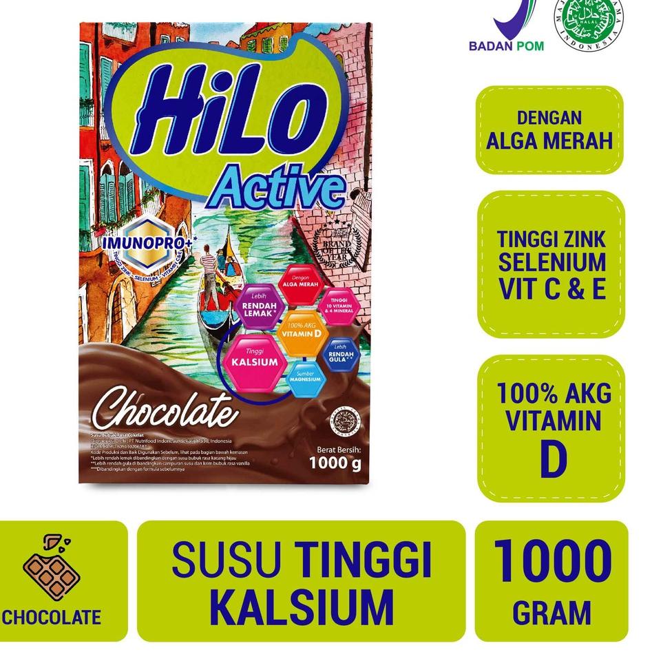 

【MEGA SALE】 HiLo Active Chocolate 1000 gram - Susu Tinggi Kalsium