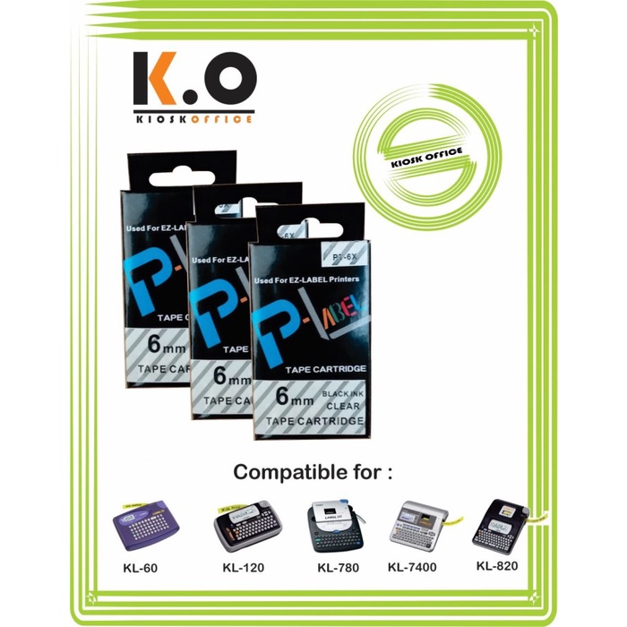 

PITA LABEL TAPE PRINTER CASIO 6MM WARNA CLEAR
