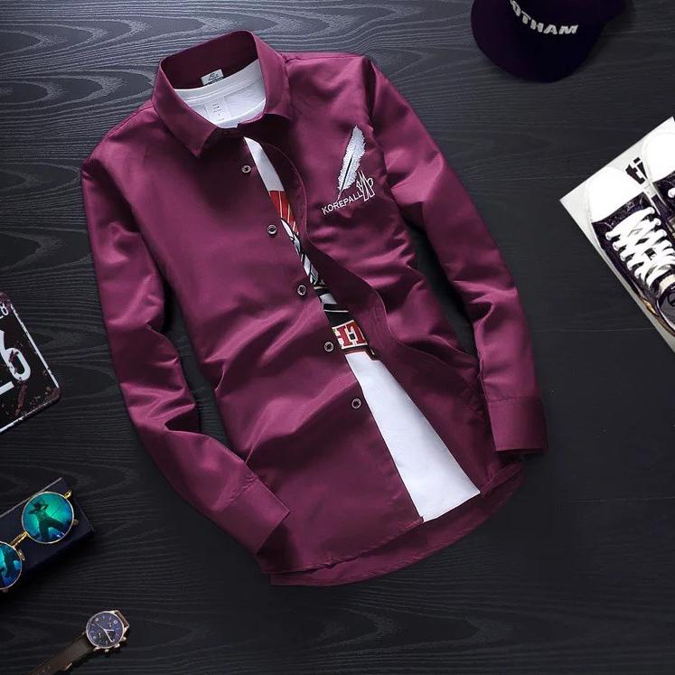 "KRJ.11De22ᴾ" animos / kemeja KOREPALL M,L,XL,XXL / kemeja pria lengan panjang / kemeja casual