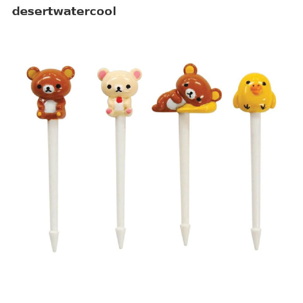 Deid 8pcs Animal Food Picks Bear shaped Mini Forks Anak Lucu Garpu Buah Bento Decor Martijn