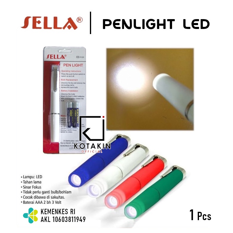 Sella Penlight lampu Putih - Senter Lampu Cek Periksa Dokter Diagnostic Lamp Pen light - Kotakin