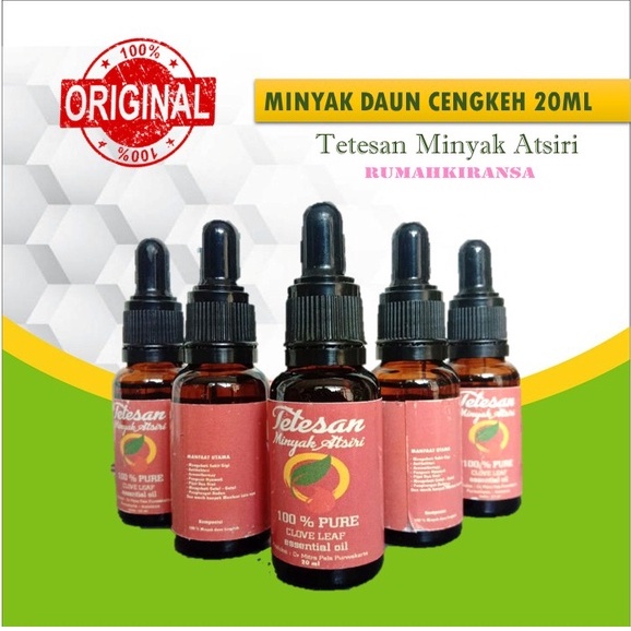 MINYAK DAUN CENGKEH TETESAN MINYAK ATSIRI 100% PURE CLOVE LEAF 20ML