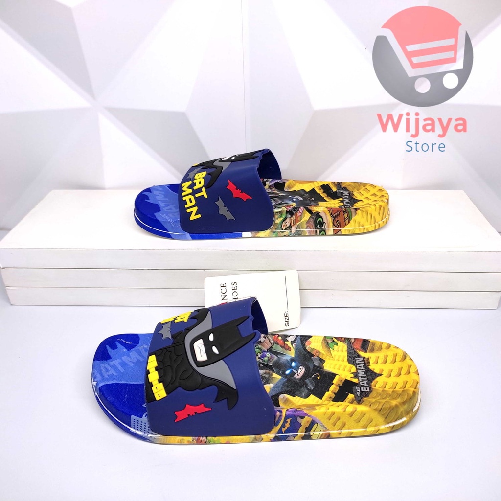 Sandal Balance Anak Laki-laki Motif Batman Sandal Karet Anak Cowok Karakter Marvel Superhero Avengers 2101 Import