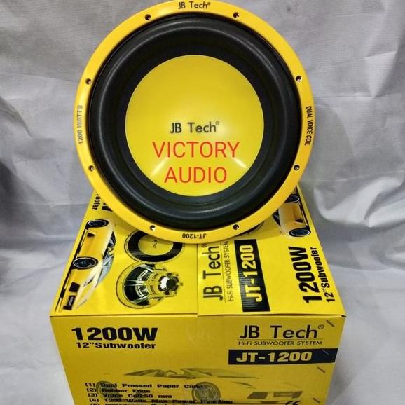 Paket Audio Mobil Subwoofer Plus Box Speaker Hitam Merk Jb Tech