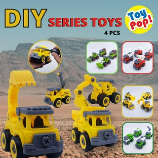 Mainan Anak DIY Truk Builder 2 Buldozer Bisa Dirakit Sendiri Dengan Baut dan Obeng