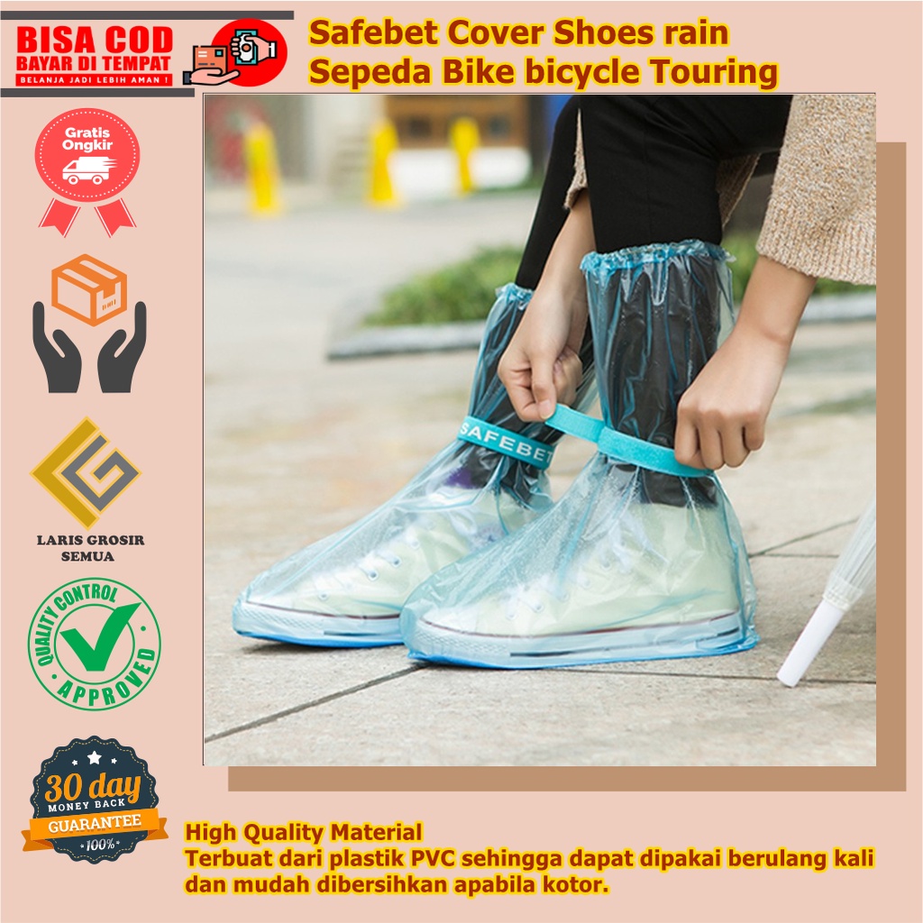 Safebet Cover Hujan Sepatu Size Shoes Rain cover Sepeda Bike Bicycle Touring