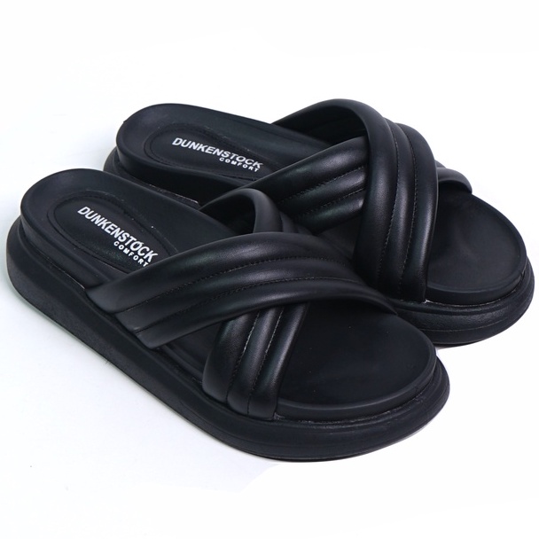 LAPEPA YUK - Dunkenstock TIGGO Sandal Wanita Silang Tinggi 5cm Size 36 - 40 Selop Tidak Licin Sendal Beleza Wedges Slop Birken Rumah Belezza 37 38 39 Warna Green Hijau Belleza Kekinian Premium Terbaru Shoes Ori Original Mall Official Store