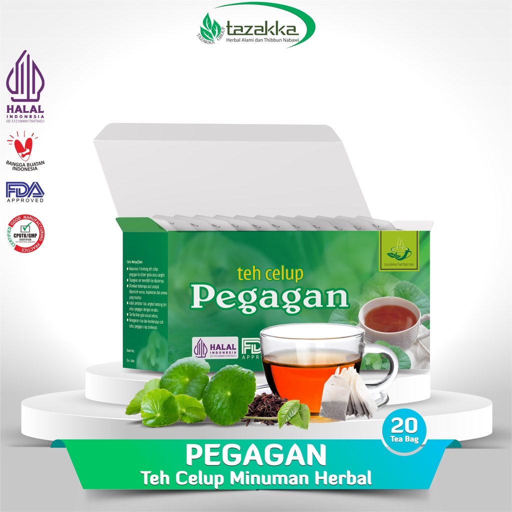 

Teh Herbal Pegagan Tazakka isi 20 kantung teh celup mengatasi masalah Stroke & Kepikunan