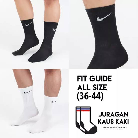 kaos kaki sport black white high quality sports socks