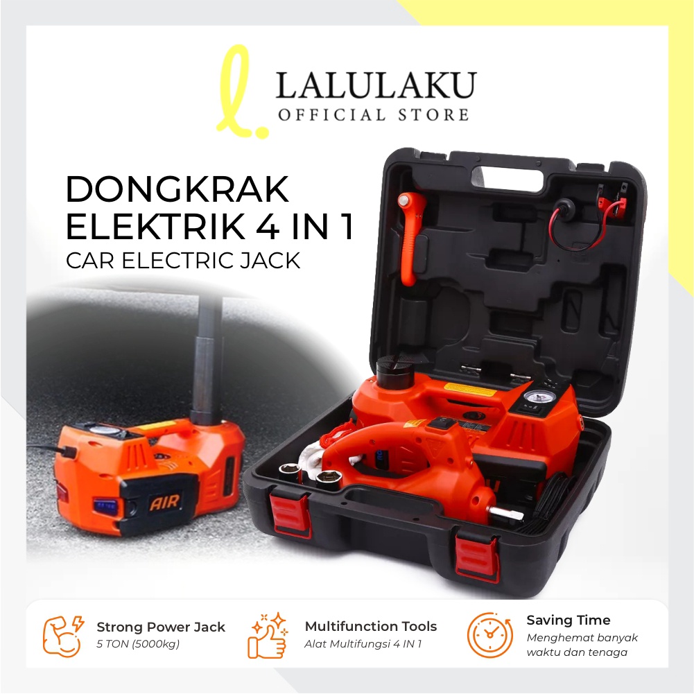 New Dongkrak Elektrik / Electric Car Jack 5 Ton / Dongkrak Mobil Komplit Set 4 in 1