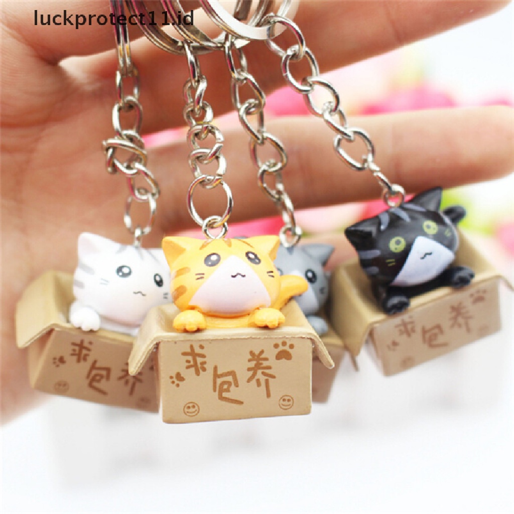 /Fashion Hot// Fashion// 4PCS Cats Keyring Kartun Kucing Gantungan Kunci Mobil Gantungan Liontin Tas Dompet Hadiah.