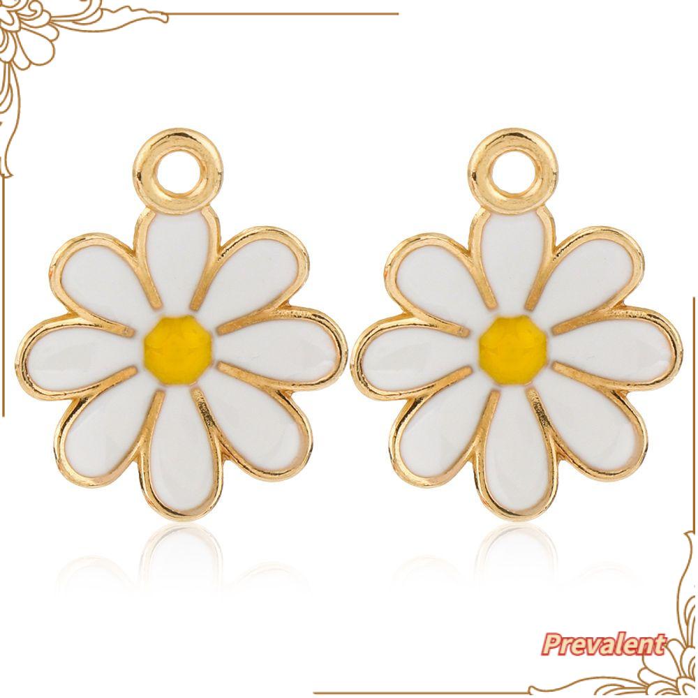 Preva Daisy Charm Charm Alloy Anting charms Enamel Charm Manik Manik Bunga Daisy