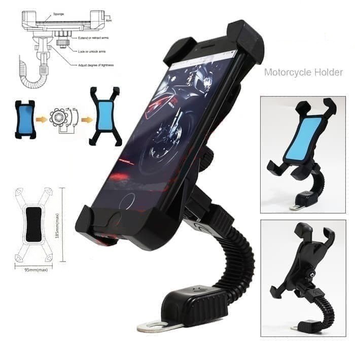 Holder HP Universal Motorcycle CH-01 Stand Handphone Bracket Motor