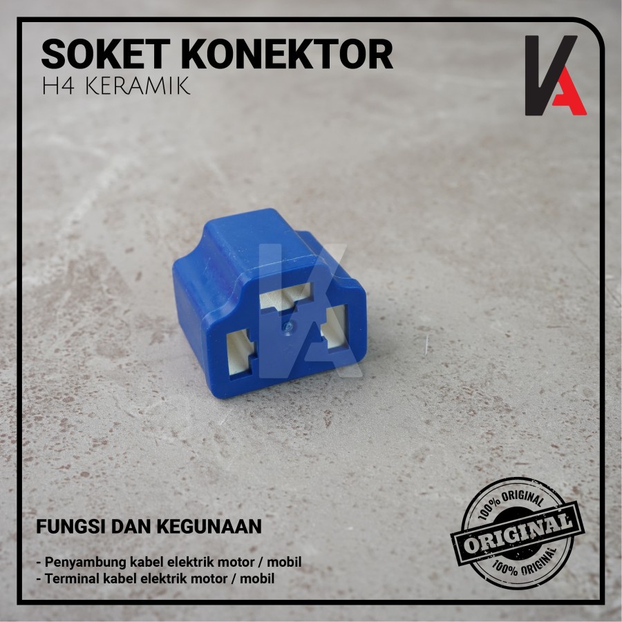 Socket Seal Beam Ceramic / Soket Sealbeam Bohlam H4 / Rumah Lampu Mobil Motor H4 Keramik (Kosongan)