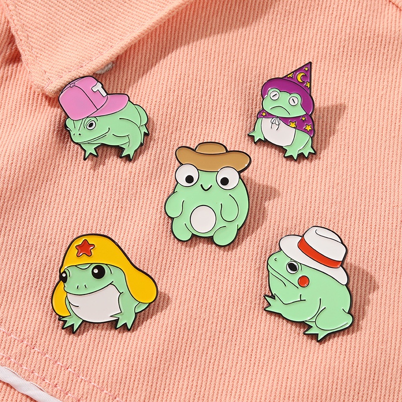 Pin Enamel Kodok Lucu Pin Enamel Gerakan Lucu Kodok Bros Lencana Anime Froggy Alloy Bros Lencana Kerah Pin Kartun Hewan Perhiasan Hadiah Untuk Teman