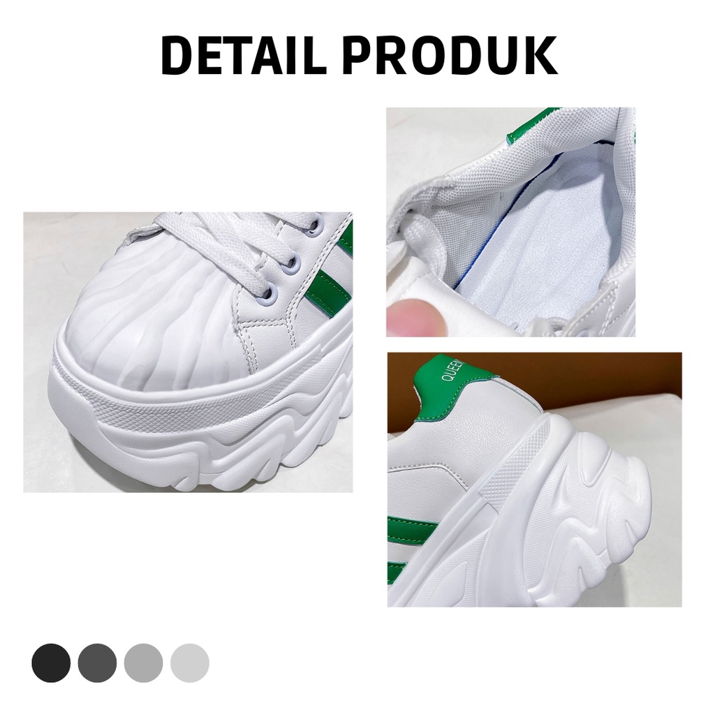 Sepatu Putih Perempuan Tali Korean Style Sneakers Cewek Kasual Sport Shoes Perempuan Import SP-242